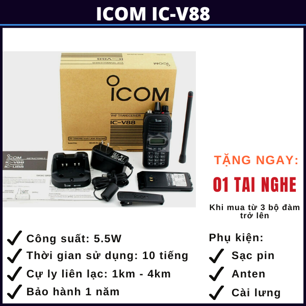 bộ đàm icom IC-V88 hồ chí minh bo-dam-Icom-IC-v88-ho-chi-minh