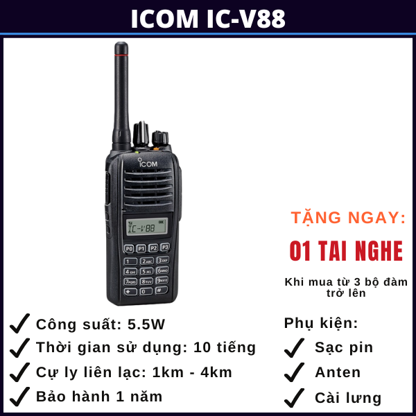 bộ đàm icom IC-V88 quảng ninh bo-dam-Icom-IC-v88-quang-ninh