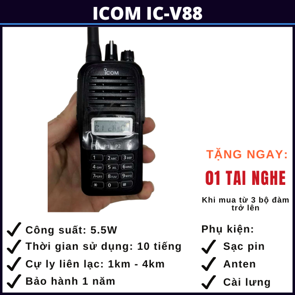 bộ đàm icom IC-V88 thái bình bo-dam-Icom-IC-v88-thai-binh