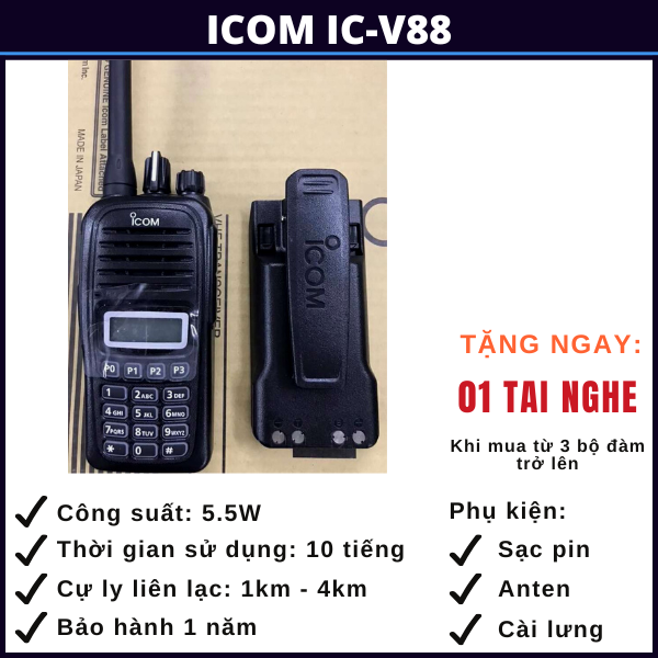 bộ đàm icom IC-V88 vĩnh phúc bo-dam-Icom-IC-v88-vinh-phuc