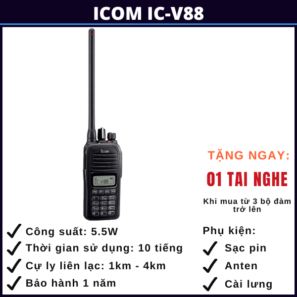 bộ đàm icom IC-V88 vũng tàu bo-dam-Icom-IC-v88-vung-tau